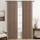 100% Blackout Curtains 84 Inch Length 2 Panels Set Farmhouse Style for Bedroom Windows/Living Room Thermal Insulated Neutral Boho Drapes Linen Blend Chocolate RustBrown 7ft Long Hook Belt Pleated (Rusticbrown)