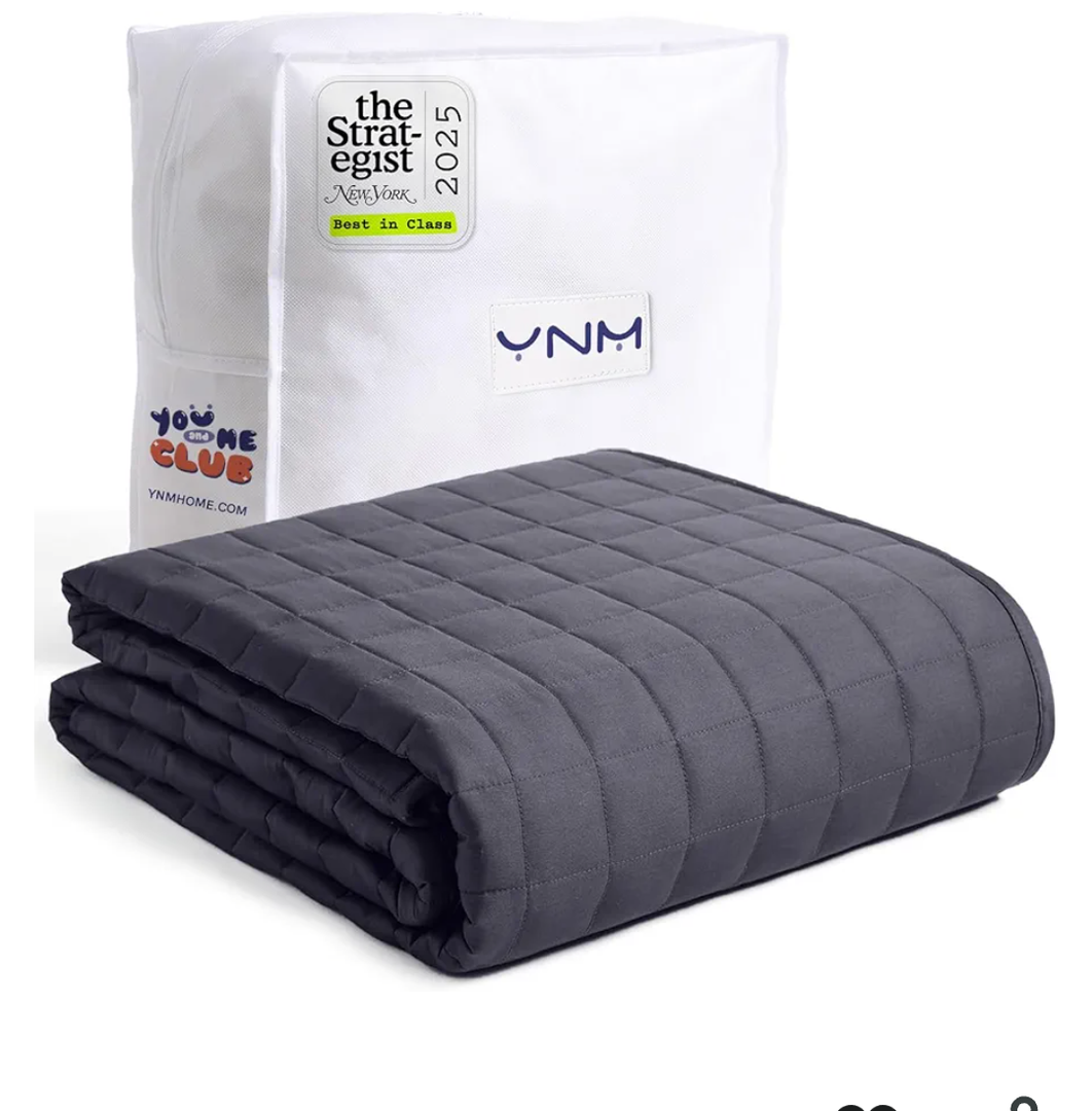 YnM 12lbs Weighted Blanket for Adults, Breathable Heavy Bed Throw Blanket with Cooling Glass Beads for All Season Use, Ideal for ~110lbs (48x72 Inches, Twin/Full, Dark Grey)