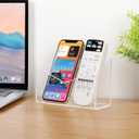 2 x KTRIO Acrylic Mail Holder, Clear Mail Organizer Countertop, Letter Envelope Holder for Desk, Mail Sorter Letter Stand for Home Office School