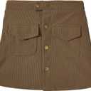Century Star Skirts for Girls Corduroy Short Mini Skirt Plaid Skirt High Waist Uniform Skirts for Girls A-line Short (6-7 Years, Brown)
