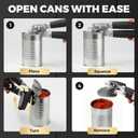 Easy Turn Smooth Edge Manual Can Opener, Hand Held Kitchen Gadget for Arthritis and Weak Hands, Effortless Rust-Proof Stainless Steel with Built-in Bottle Opener