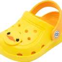 dripdrop Girls Comfort Clogs Kids Slip On Garden Shoes Boys Lightweight Beach Pool Slide Sandals Shower Slipper (Toddler/Little Kids) (Size 9.5 Toddler, Yellow)