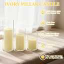 24-Pack Ivory Pillar Candles (2''X3,4,6) & 24-Pack Glass Cylinder Vases(2.6''X5,6,8),Hurricane Candles,Wedding Centerpiece Decor Set-Mixed Heights for Table, Proposal, Event.