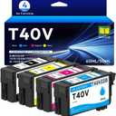 T40V Ink Cartridge Set (with New Chip) 60ML High Capacity Remanufactured T40V120 T40V220 T40V320 T40V420 Ink Cartridge Replacement for SureColor T2170 T3170 T3170M T5170 T5170M Printer Ink, 4-Pack