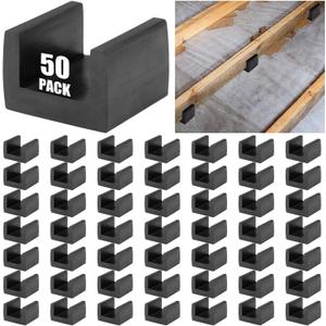 BBTO 50 Pcs U Boat Floor Floaters, Rubber Joist Isolators Floor Decoupler, Sound Isolation Clip for Subfloor Sound Blocking