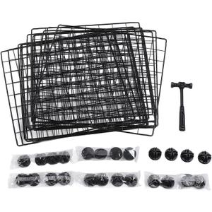 Dog Metal 12 Panels, Detachable Portable Exercise Pen, Small for Indoor Outdoor Use, Iron Mesh Dog Enclosure for Cats Rabbits Small Dogs, with Connector Heads and Hammer