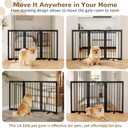 32" Extra Tall Freestanding Dog Gate, Foldable Pet Gate for Doorways Stairs Hallways, 3-Panel Dog Fence with Support Feet for Stability, Folding Puppy Gate Easy to Carry No Drilling 54"x32"
