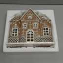 Gingerbread House Decor Gingerbread Christmas Decorations Indoor Resin House Village Figurine with LED Light Christmas Kitchen Tabletop Party Decor Gifts for Women