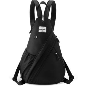 Women's Crossbody Rope Sling Bag - Convertible Chest Bag & Casual Daypack, Water-Resistant Backpack for Travel, Cycling, Hiking, Black