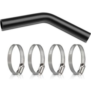 Gasoline Fuel Filler Neck Hose with 4 Hose Clamps,2 inches Inside Diameter Fuel Hose, Reinforced Gas tank filler hose (45 degree, 2" ID)