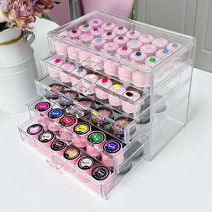 5 Tier Nail Art Decoration Storage BoxAcrylic Make Up&Jewelry Organizer with Drawers, Cosmetic Storage for Dresser Countertop and BathroomTransparent Acrylic Nail Art Jewelry Accessories