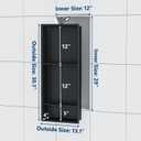 Qeke Stainless Steel Shower Niche 12" X 29", No Tile Needed Wall Niche Three-Tier, Recessed Shower Shelf for Bathroom Storage, Matte Black