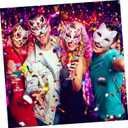 STOBOK 10pcs Blank Paper Mask Diy Adult Printable Masquerade Mask Blank Cat s Craft Face s Faces Paintable s Cats Furry Plain Animal Paintable White (White)