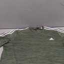 adidas Men's 3 Stripe Tech Tee Moisture Wicking Fabric Relaxed Fit 1465164, Green Oxide Mel, XL