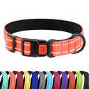 CollarDirect Reflective Dog Collar for a Small, Medium, Large Dog or Puppy with a Quick Release Buckle - Boy and Girl - Nylon Suitable for Swimming (14-18 Inch, Coral)