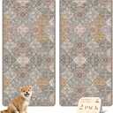 nunubaby Washable Pee Pads for Dogs, Stylish, Non-Slip and Leak-Proof Pee Pads. Reusable Potty Pads for Dogs for Crates and Floors.(Brown/Multi, 36" x72" )