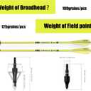 Crossbow Bolts 20inch Fluorescence Color Carbon Crossbow Hunting Arrows with 4" Vanes and Replaced Arrowhead(12 Pack)