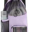 HOHOM Swim Mesh Beach Bag, Waterproof Gym Bags for Women and Men, Large Pool Bag Swimming Gear Drawstring Backpack (Lavender)