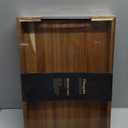 Fibogollo Acacia Wood Serving Tray with Metal Handles,17x12in Ottoman Decorative Trays Platter for Coffee Table,Living Room,Bar,Party(Large)