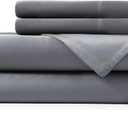 Hotel Sheets Direct 4 Piece Bed Sheet Set Queen Size, 100% Viscose Derived from Bamboo Sheets Set with 2 Pillowcases, Cooling & Breathable Luxury Bedding, Moisture-Wicking & Silky Soft, Dark Gray