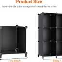HOMIDEC XLarge Cube Storage Organizer,13.7 Inch Closet Organizer Storage Cabinet Shelf Bookshelf with Metal Hammer, Storage Cubes Organizers Cabinet for Kids, Closet, Bedroom, Bathroom Black