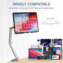 Houele Tablet Stand Holder, Adjustable Foldable Tablet Arm iPad Desk Mount with 360Rotate Base, Phone Holder iPad Stand for Desk and Bed, Compatible with Tablets, Phones or Other 4-15.6" Device