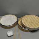 11.8-Inch Vertical Bamboo Steamer Basket, 2-Tier with Stainless Steel Rings | 50 Liners, Sauce Dish & 2-Chopsticks | Cooking Pot for Buns Dumplings Rice Vegetables Dim Sum