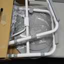 Medline 3-in-1 Steel Bedside Commode, Elongated Seat, Sturdy Folding Frame, 7.5 QT. Bucket, 350 lb. Weight Capacity, Clip-on Seat, Easy Cleaning, Tool-Free Assembly, Gray