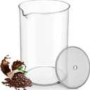 51oz French Press Carafe Replacement with Stainless Steel Filter, High-Heat Borosilicate Glass Replacement Fits Most 51oz 12 Cup/1.5L French Press Coffee Makers