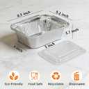 100 Pack Disposable Small Aluminum Pans with Dome Lids,1 Lb Mini Foil Pans | Top Size: 6.5" x 5.2", Tin Foil Takeout Trays Food To Go Containers For Catering, Meal Prep, Baking, Roasting,Freezer Safe