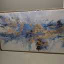 Abstract Navy Blue Canvas Wall Art 40x20in - Framed Artwork for Living Room Bedroom - Modern Colorful Fantasy Painting Ready to Hang Home Decor