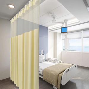 Flame Retardant Hospital Curtain Hanging Medical Privacy Room Divider Cubicle for Separation - Meets for Fire Proof Testing According to NFPA-701 (1 Panel, Beige, 12x8ft)