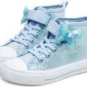 Toandon Kids Adorable Fashion High Top Casual Canvas Sneakers (Blue, size 3)