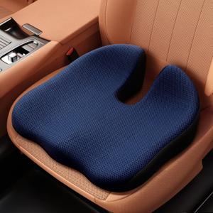 Benazcap Car Seat Cushion - Memory Foam Car Seat Pad - Sciatica & Lower Back Pain Relief - Car Seat Cushions for Driving - Road Trip Essentials for Drivers-Blue