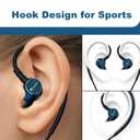 2 x Hmusic Sports Earbuds Wired with Microphone, USB Type C in-Ear Headphones with Over Ear Hook Earphones for Sports, Running, Workout, Exercising, Gym (Green)