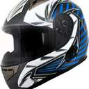 Milwaukee Helmets H512 Titanium and Blue Chit-Chat Full Face Wireless Motorcycle Helmet-Stream Music-Phone Calls - Small