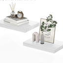 Small Floating Shelves for Wall - 12 x 9 Inch White Shelves for Bedroom, Living Room, Bathroom, Kitchen, Office Decor Set of 3