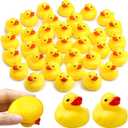 Vinsot 48 Pcs Mini Rubber Ducks Bulk, 2 Inch Yellow Rubber Ducks Bath Toys, Squeaky Duck Party Favors for Baby Shower, Birthday Party, Duck Race Game, Carnival Prizes