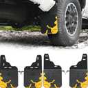 Trumgeta 4PCS Upgraded Adjustable Truck Mud Flaps Fit for Jeep Gladiator 2020-2026 (Not for Sport) Splash Guards Mudflaps for Pickup Trucks Accessories (Front & Rear) (Black & Yellow)