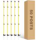 50 Pcs 46"Fiberglass Step in Electric Fence Posts,Portable Temporary Stakes