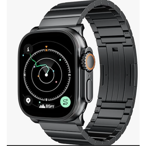 LULULOOK Titanium Band for Apple Watch Ultra 3/Ultra 2 49mm, DLC Scratchresistant Coating Adjustable Replacement iWatch Ultra Strap w/Foldover Clasp for Men