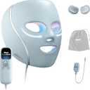 Shark CryoGlow LED Face Mask with Under-Eye Cooling, Anti-Ageing & Blemish Repair, Red & Blue LED, Infrared Light Therapy, USB-C, Remote Control, Storage Bag, Blue Frost, FW312