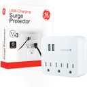 GE 14512 Surge Tap, 3 Outlets, 450J, USB, 2 Ports, 1.0A, White