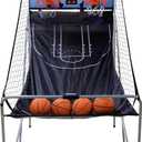 Nova Microdermabrasion Foldable Indoor Basketball Arcade Game Double Shot 2 Player W/ 4 Balls, Electronic Scoreboard and Inflation Pump (Blue/Black)