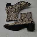 OSSTONE Men Chelsea Ankle Boots Leather Snake Print Chukka Boots Heel Retro Dress Boots, Sie 10