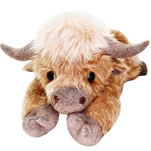 uoozii 20" | 4 Pounds Highland Cow Weighted Stuffed Animals with Unscented Microwavable Heating Pad, Cute Coolable Heatable Weighted Plush Warm Gift for Kids & Adults 