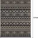 RURALITY Outdoor Rugs 9'x12' Waterproof for Patios Clearance,Plastic Straw Mats for Backyard,Porch,Deck,Balcony,Black&Beige
