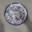 50pcs Blue and White Floral Plastic Plates Fancy for Weddings, 10.5inch and 8inch