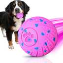 Interactive Dog Toys: Smart Dog Ball  Auto-Bounce, Vibrating & Jumping Action! Durable Duraspin Design for Aggressive Chewers. Rechargeable & Long-Lasting, Keeps Dogs Busy and Entertained Pink.