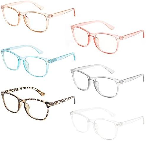 MIGSIR 6 Pack Blue Light Blocking Glasses for Computer Gaming, Fashion Fake Anti Eye Strain Eyeglasses for Women Men (6 Pack Mix-06) MIGSIR 6 Pack Blue Light Blocking Glasses for Computer Gaming, Fashion Fake Anti Eye Strain Eyeglasses for Women Men (6 Pack Mix-06)